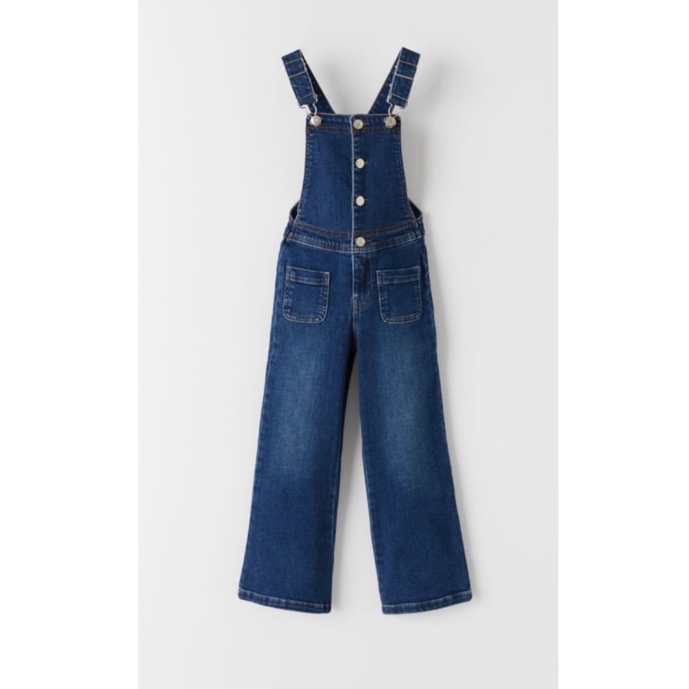 Zara Kids Flared Denim Overalls | Size 6y